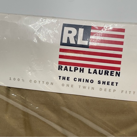 RL Ralph Lauren Twin Fitted Sheet The Chino Sheet Tan 100% Cotton Twill weave - Picture 3 of 4